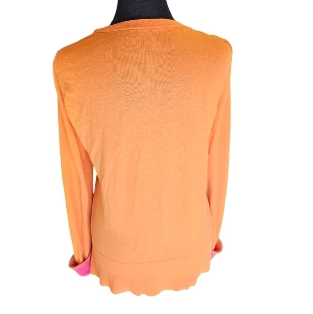 Orange Button-Down Cardigan M - Picture 2 of 4
